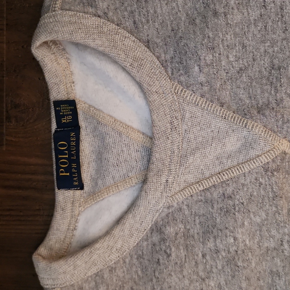 NEW Men's Polo Ralph Lauren Grey Crewneck Sweatshirt w/Multicolor Logo In sz XL - Picture 4 of 8